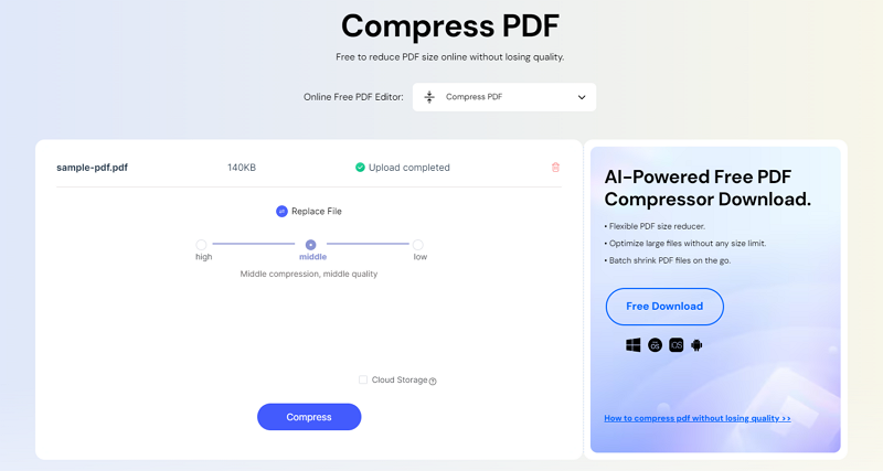 pdfelement compression result